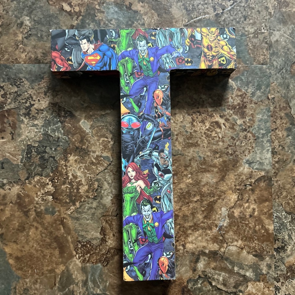 POP Creations DC Comics Justice League Letter T Wall Decor 8 X 10 in